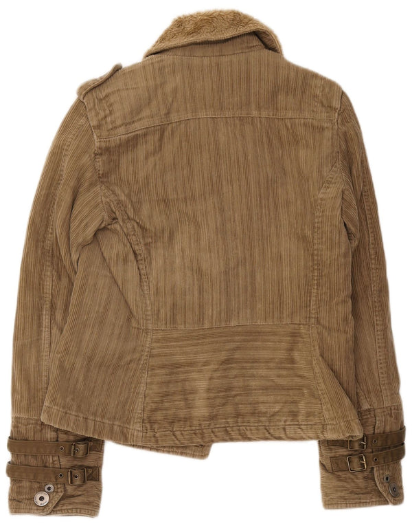 Diesel Dame Military Corduroy Jacket UK 12 Medium Khaki
