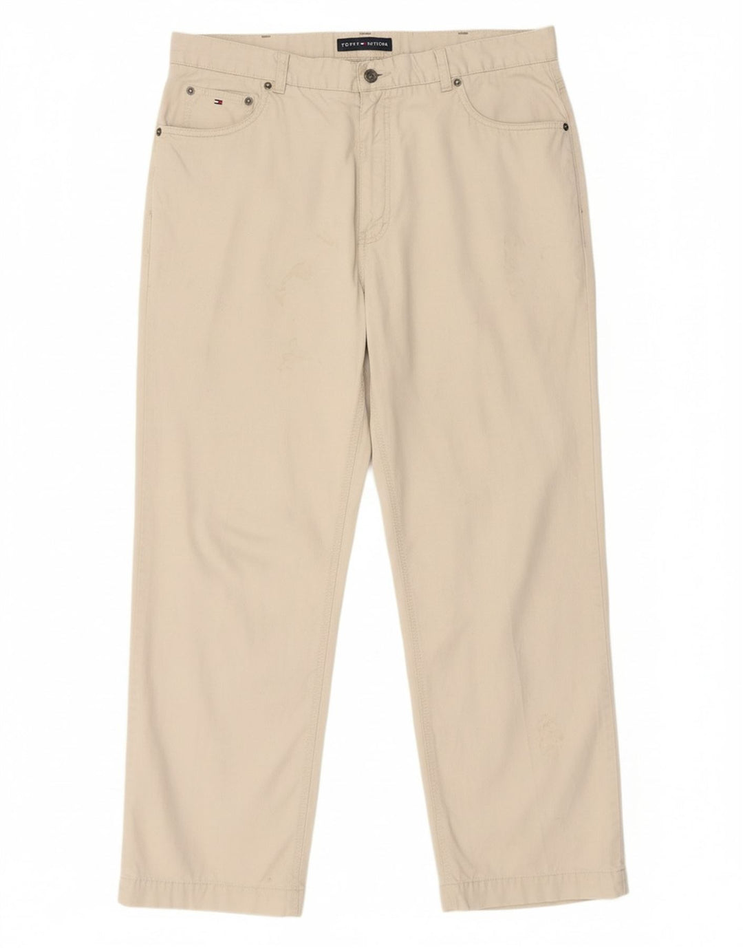 TOMMY HILFIGER Mens Straight Jeans W36 L27 Beige Cotton