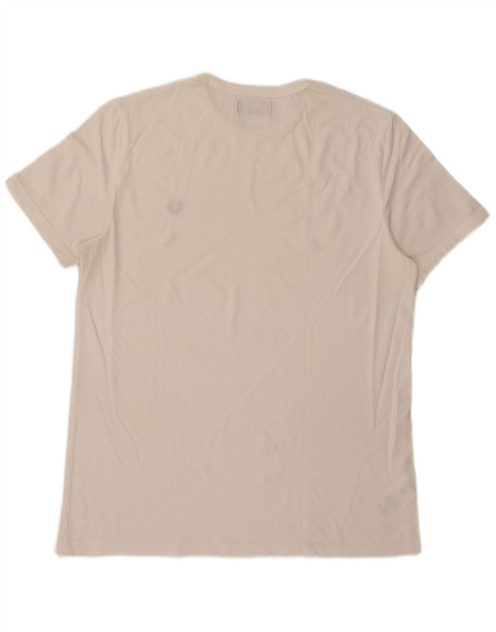 Fred Perry Herre T-Shirt Top Stor Hvid Bomuld