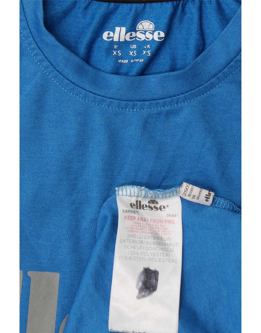 Ellesse Herre Grafisk T-Shirt Top XS Blå Polyester