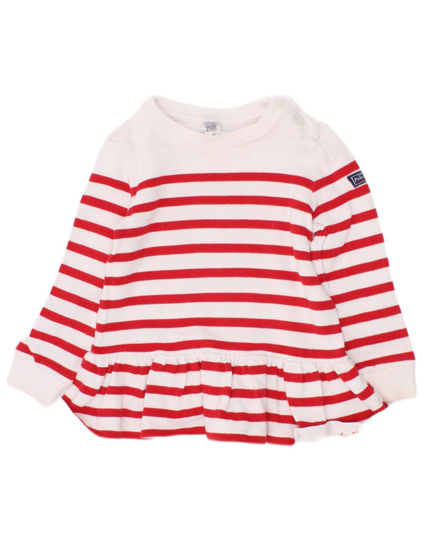 Ralph Lauren Baby Piger Langærmet Jumper Kjole 12-18 måneder Hvidstribet