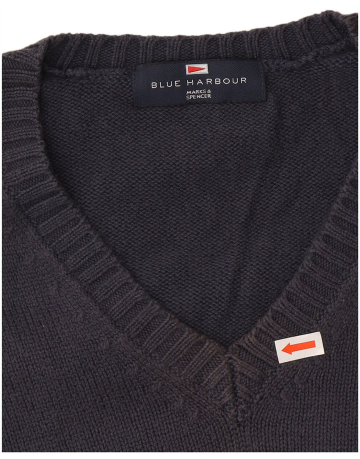 Marks & Spencer Herre Blue Harbor V-hals sweater Medium Navy Blue