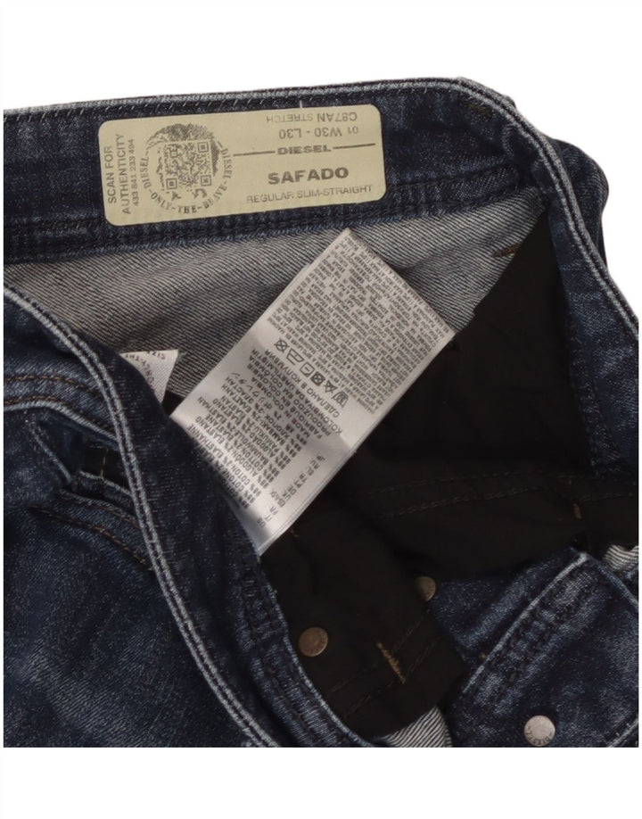 Diesel Herre Safado Regular Slim Straight Jeans W30 L30 Blå Bomuld