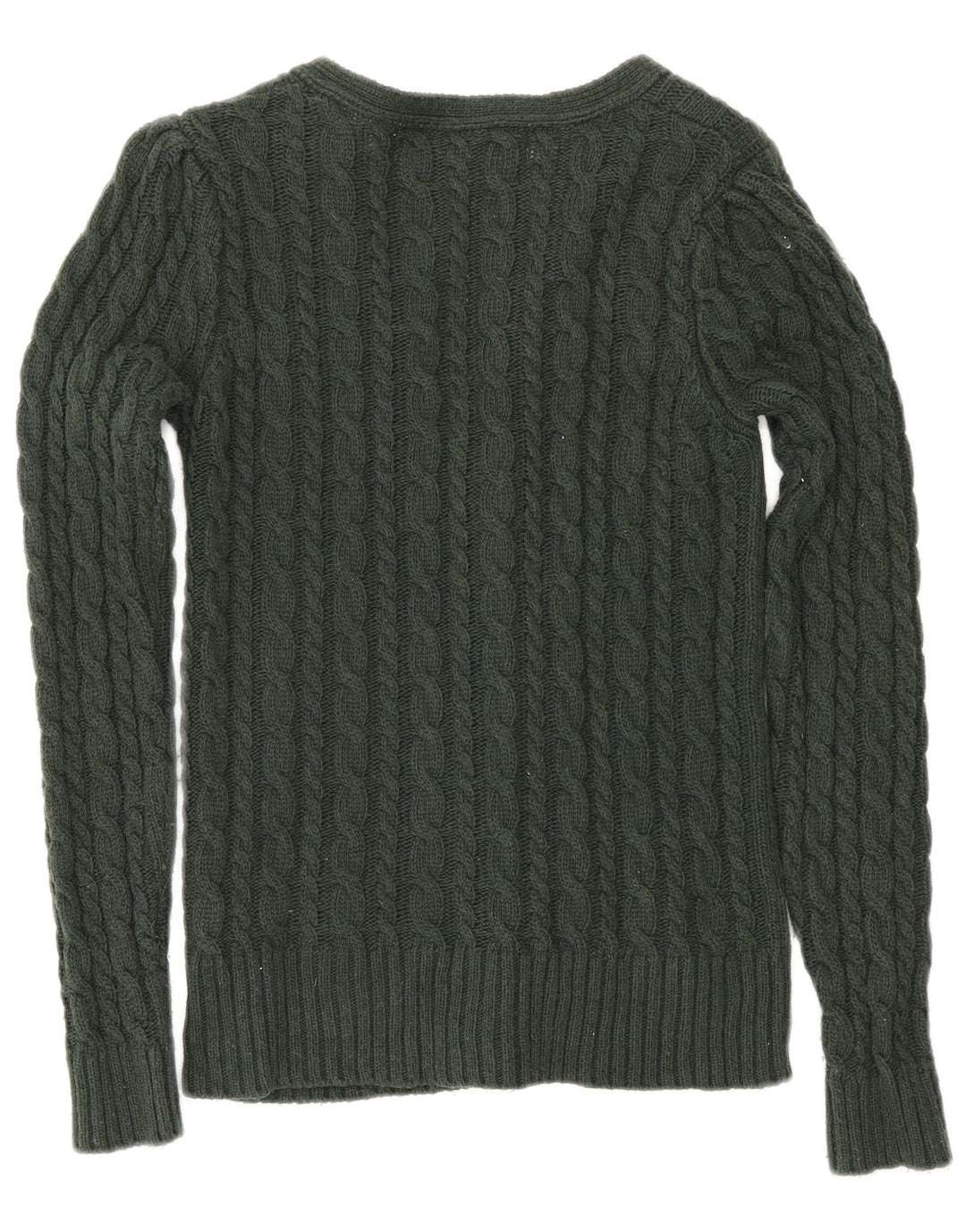 Zara Dame Cardigan Sweater UK 12 Medium Green Bomuld