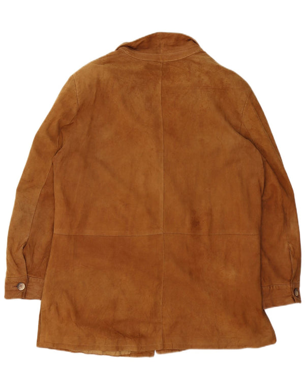 Vintage ruskindsfrakke til kvinder UK 18 XL brunt læder