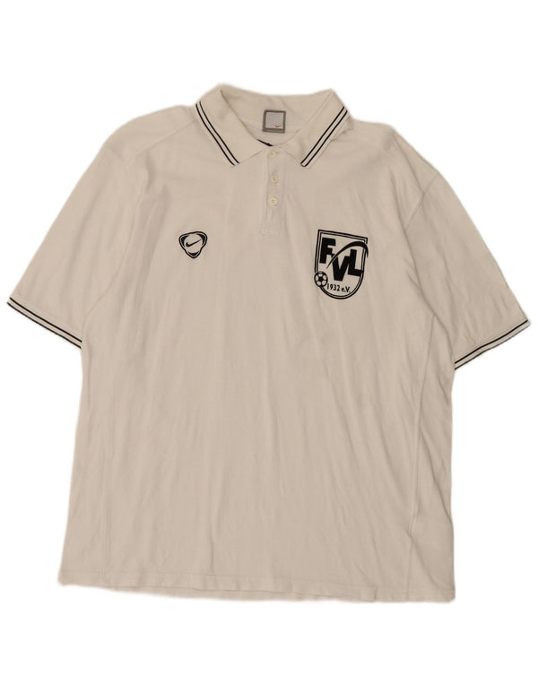 Nike grafisk poloshirt til mænd XL hvid bomuld