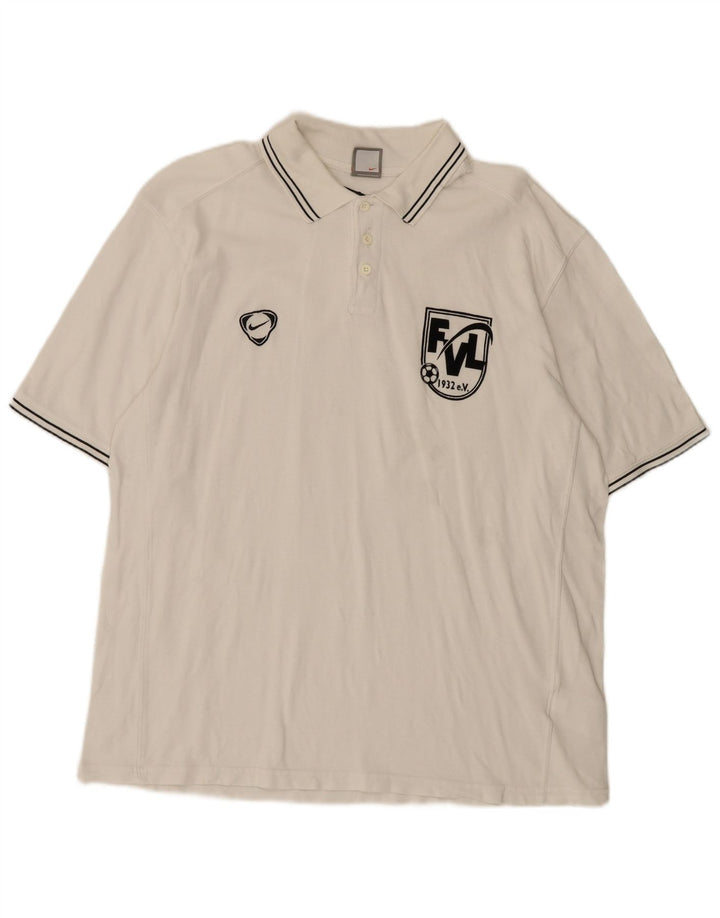 Nike grafisk poloshirt til mænd XL hvid bomuld