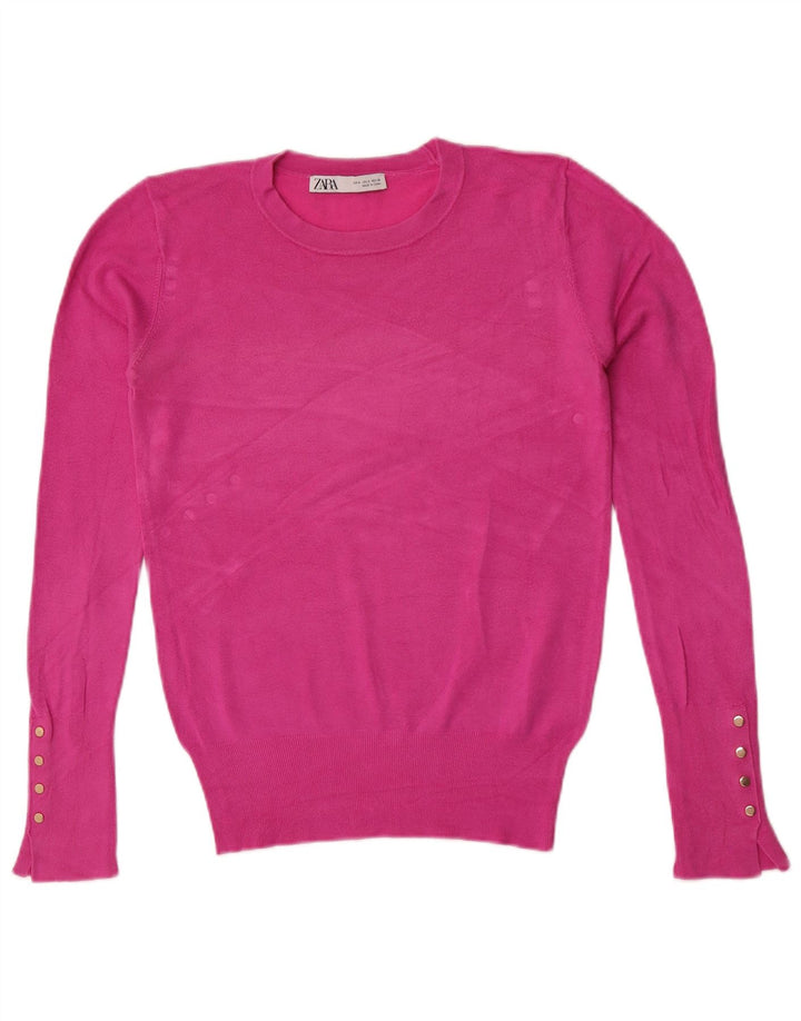Zara Dame sweater med rund hals DK 10 Small Pink