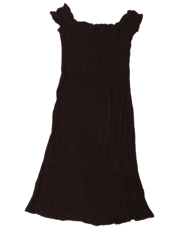 Superdry Kvinder Off Shoulder Kjole UK 10 Small Black Viscose