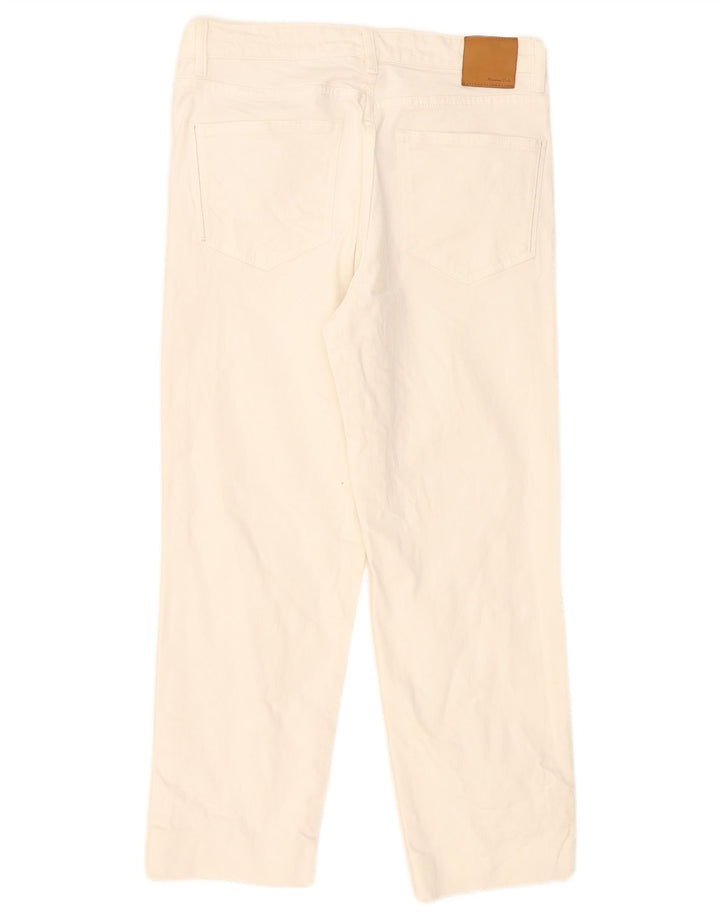 Massimo Dutti Dame Cropped Jeans EU 40 Medium W30 L24 Hvid