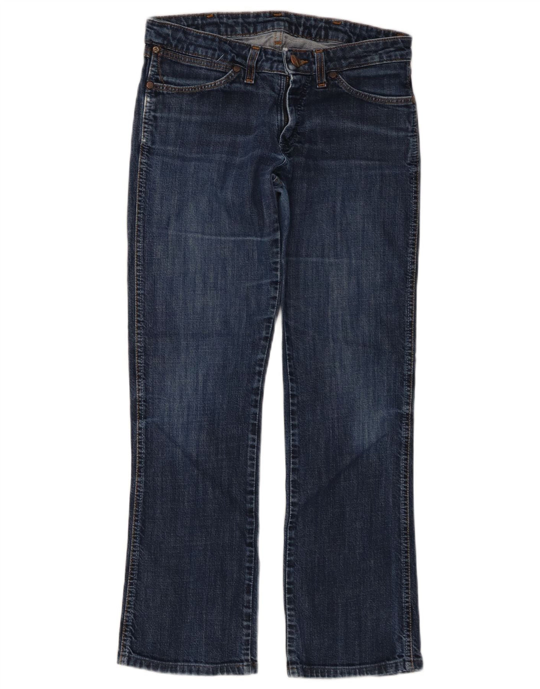 WRANGLER Dame Iris Straight Jeans W29 L28 Blå Bomuld
