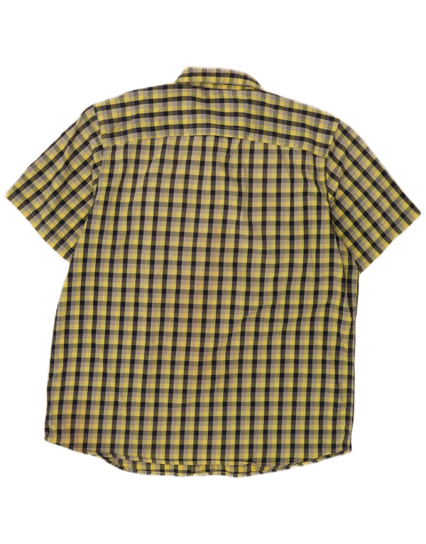 Wrangler kortærmet herreskjorte med normal pasform XL gul Gingham bomuld