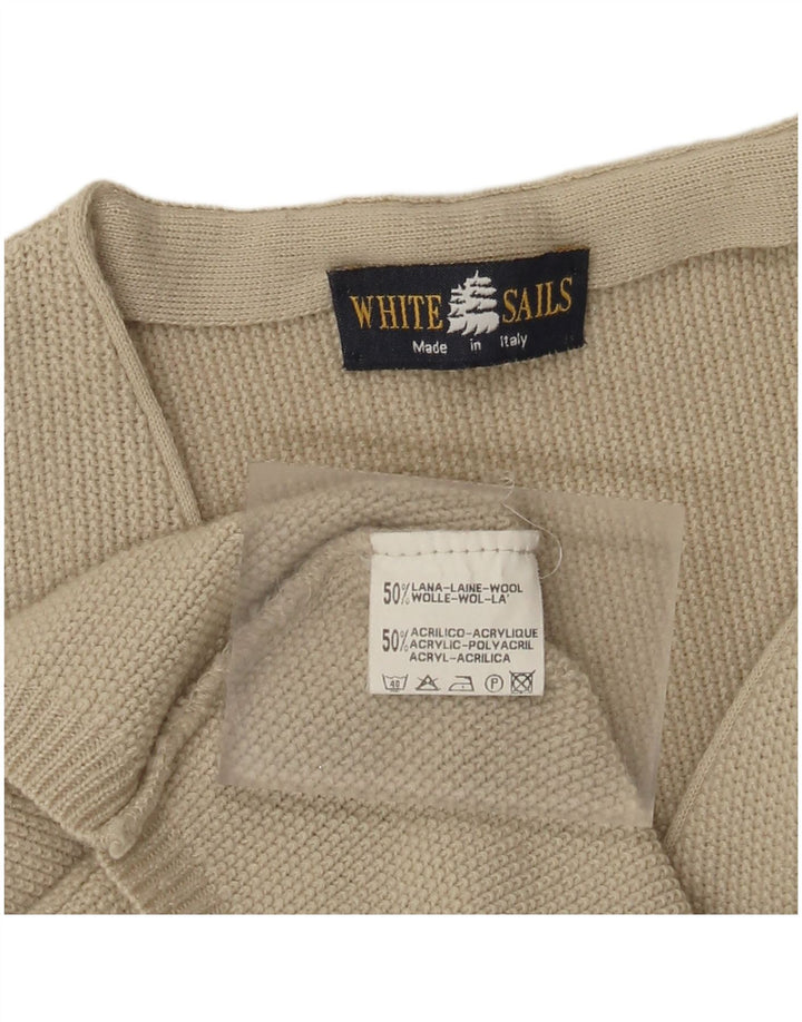 Hvide Sejl Herre Ærmeløs Cardigan Sweater Medium Beige Uld