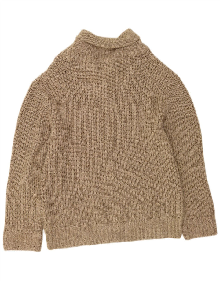 Marks & Spencer Heritage Heritage Shawl Neck Jumper Sweater Large Beige Flecked