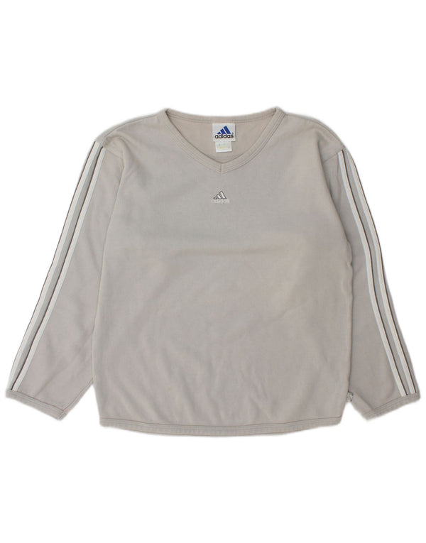Adidas Dame Oversized Sweatshirt Jumper UK 10 Small Grå Bomuld