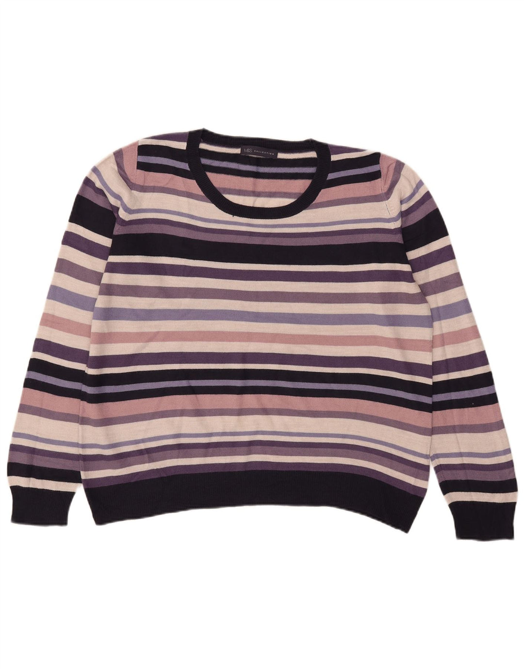 Marks & Spencer Dame Boat Neck Jumper Sweater UK 16 Large Multicolor