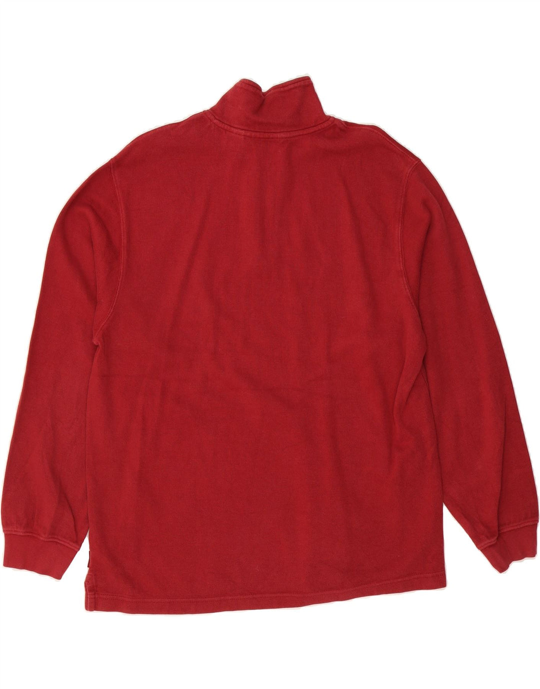 IZOD Mens Zip Neck Sweatshirt Jumper Large Red Cotton Vintage Izod and Second-Hand Izod from Messina Hembry 