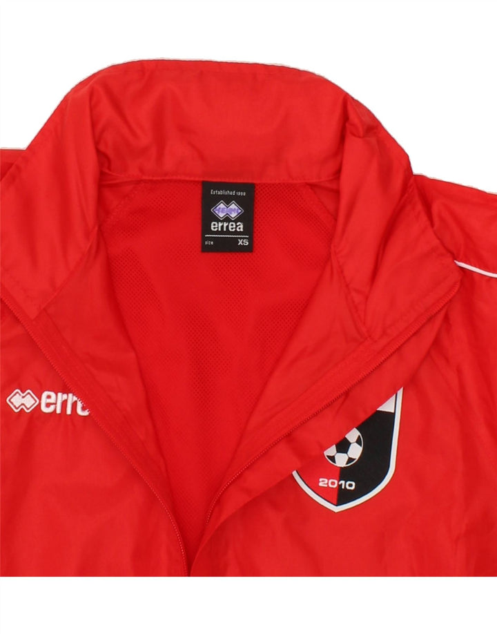 ERREA Mens Hooded Rain Jacket UK 34 XS Red Polyester Vintage Errea and Second-Hand Errea from Messina Hembry 