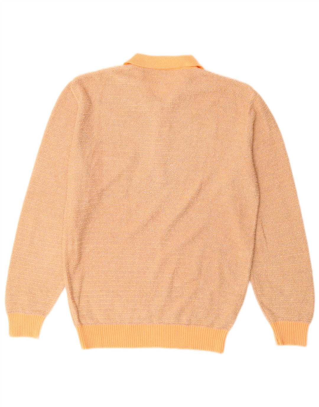 VINTAGE Dame Polo Neck Sweater UK 14 Medium Orange Bomuld