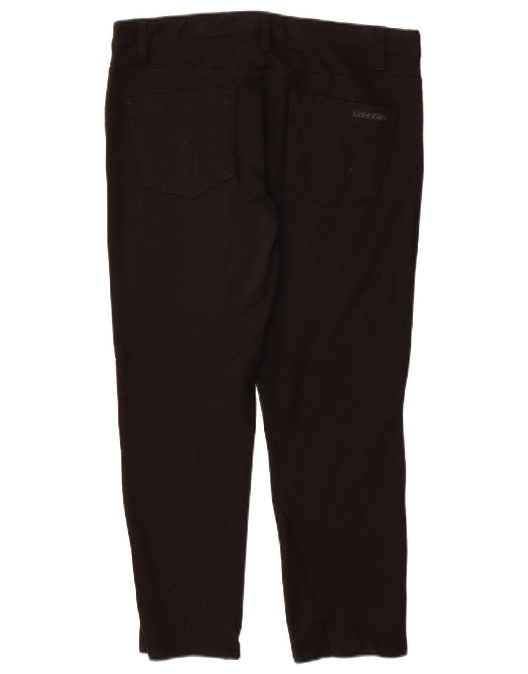 CALVIN KLEIN Dame Slim Casual Bukser US 12 Large W30 L26 Sort Viscose