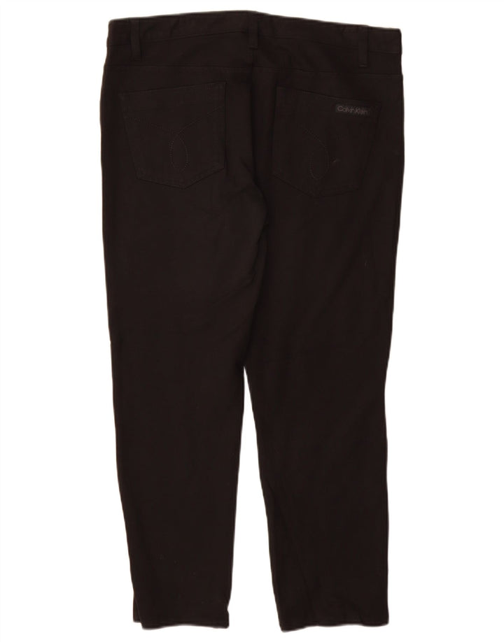 CALVIN KLEIN Dame Slim Casual Bukser US 12 Large W30 L26 Sort Viscose