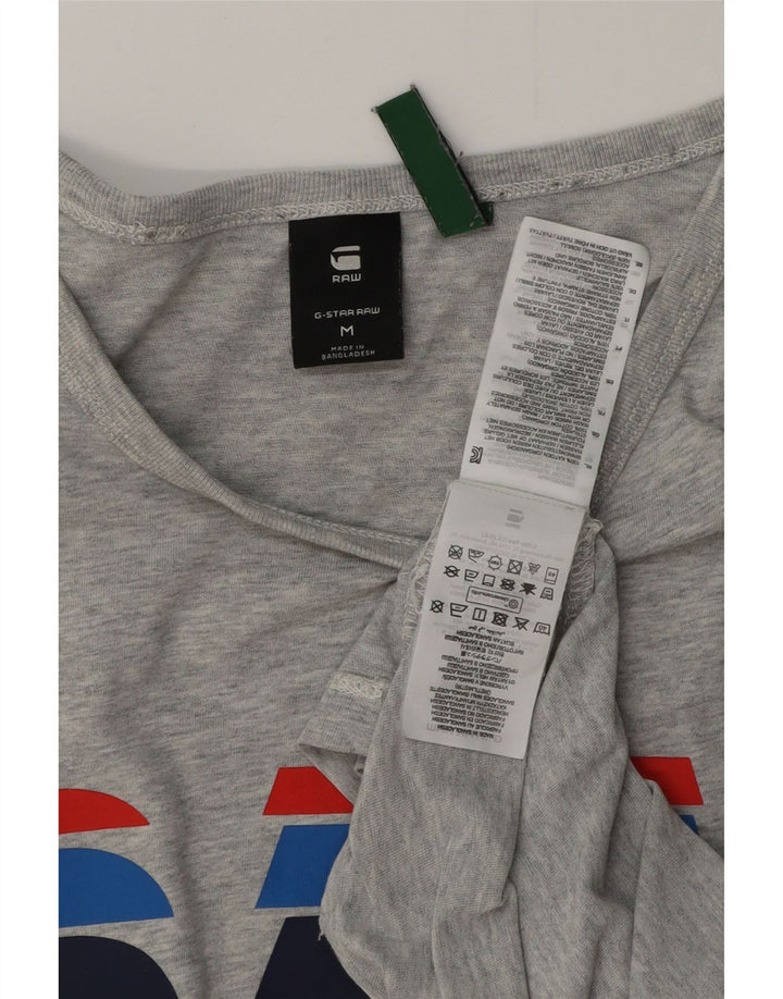 G-STAR Herre grafisk T-shirt top mellemgrå flækket bomuld