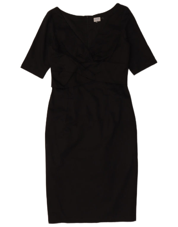 Oasis Womens Sheath Dress UK 12 Medium Black Cotton