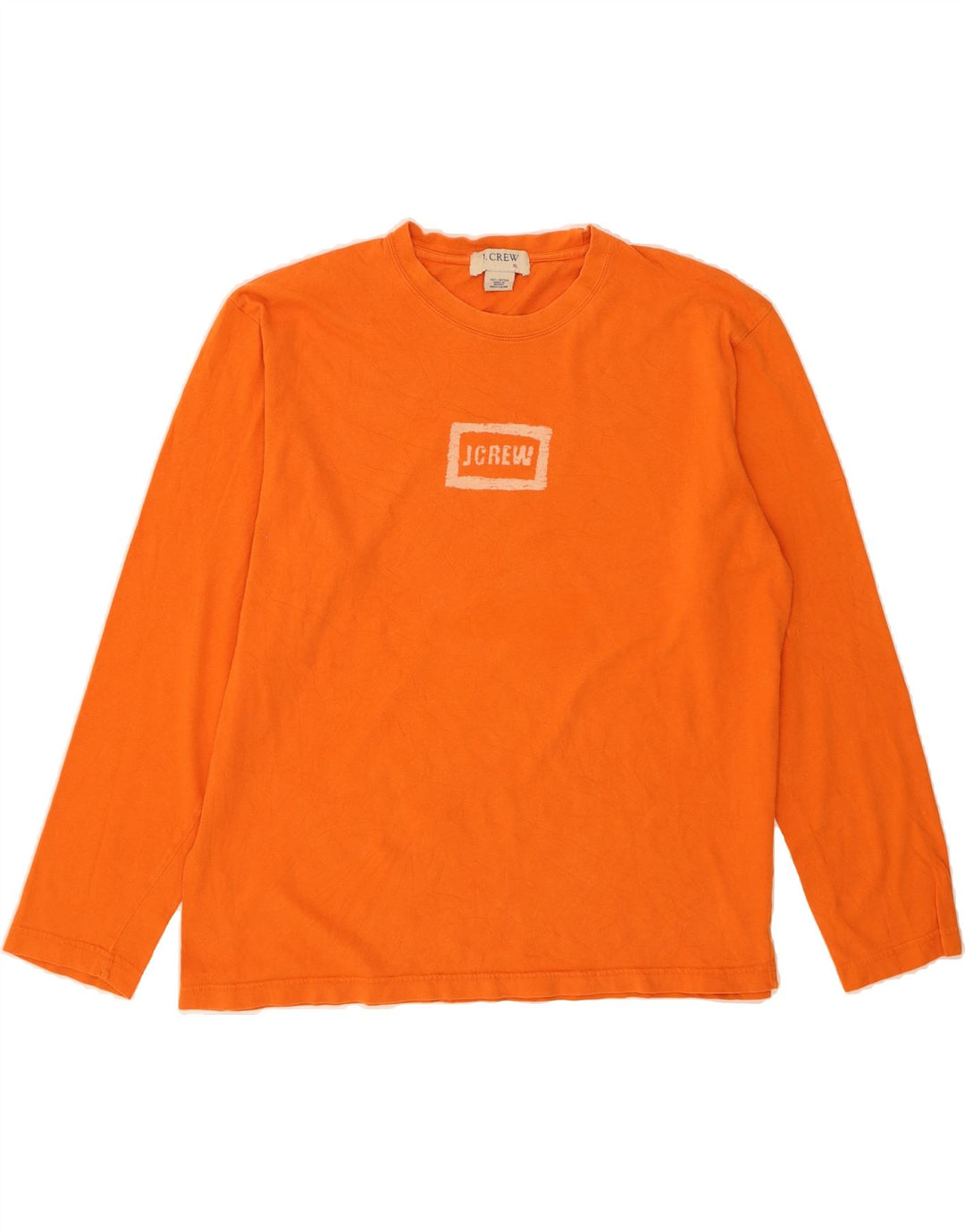 J. CREW Mens Graphic Top Long Sleeve XL Orange Cotton Vintage J. Crew and Second-Hand J. Crew from Messina Hembry 