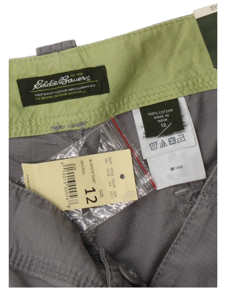 Eddie Bauer Dame Cargo Shorts US 12 Large W34 Grå Bomuld