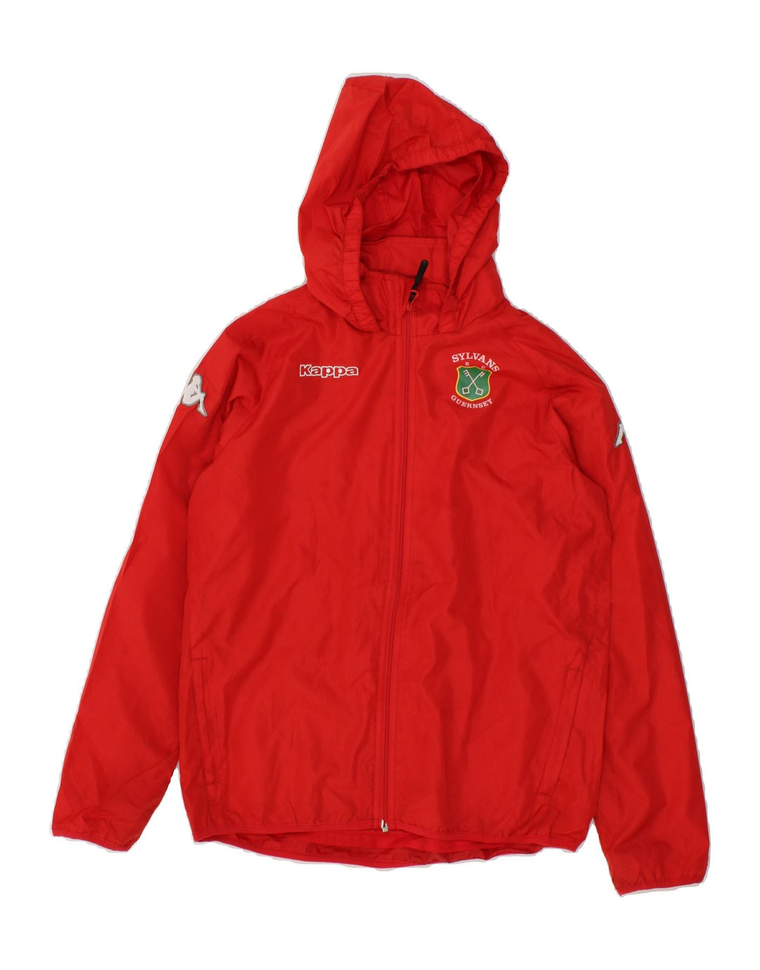 KAPPA Boys Hooded Rain Jacket 13-14 Years Red Polyester Vintage Kappa and Second-Hand Kappa from Messina Hembry 