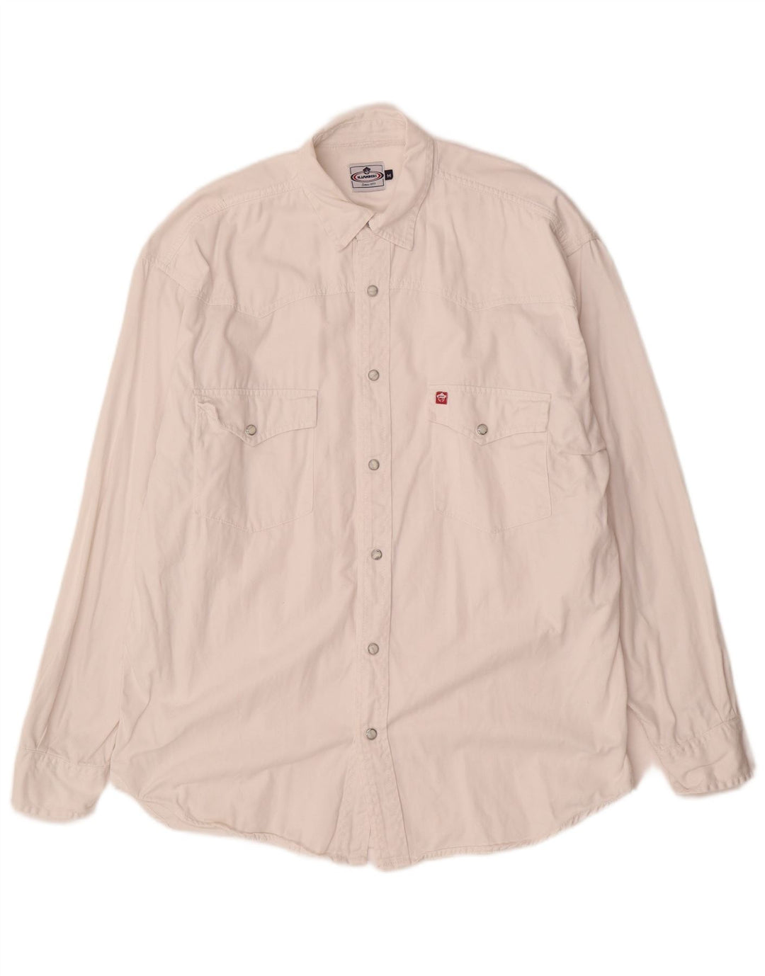 Vintage denimskjorte til mænd Medium hvid bomuld
