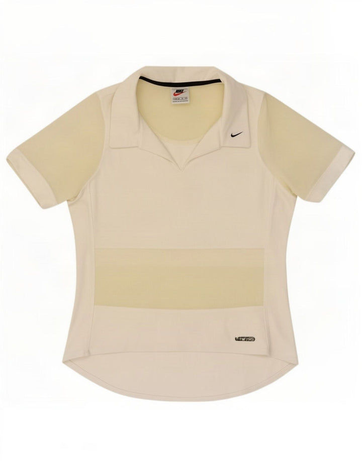 Nike dame poloshirt US 8/10 Medium White Colourblock Polyester