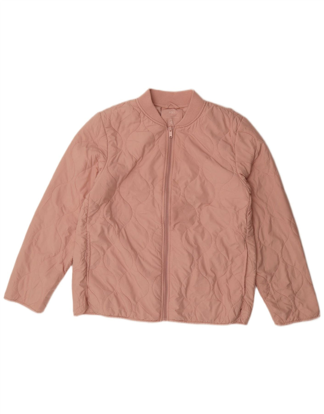 Marks & Spencer Quiltet jakke til kvinder UK 12 Medium Pink Polyester