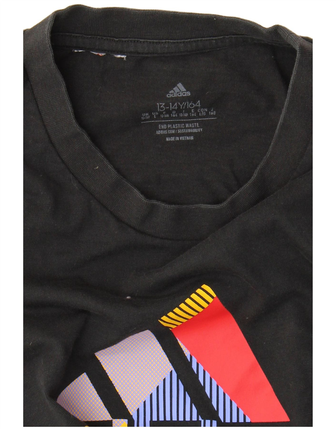 Adidas drenge grafisk t-shirt top 13-14 år sort