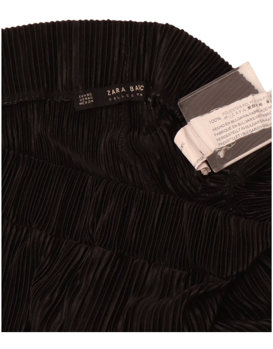 ZARA Capribukser med brede ben til kvinder XS W24 L23 Sort polyester