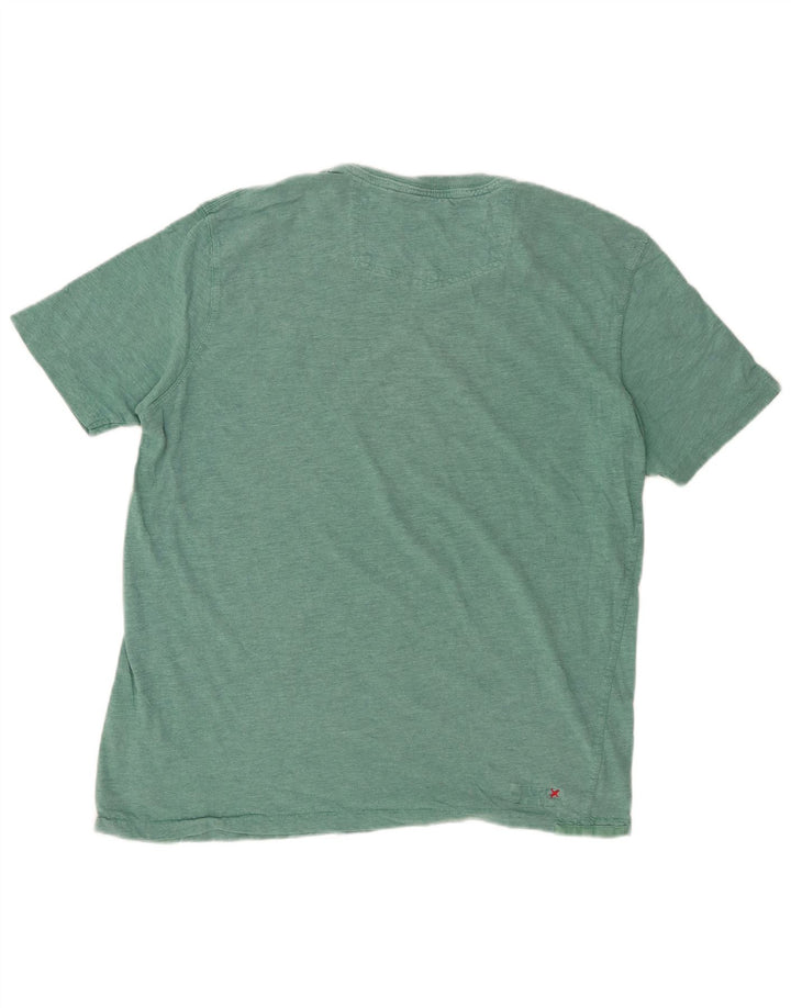 FAT FACE Herre T-Shirt Top Medium Turkis Flecked Bomuld