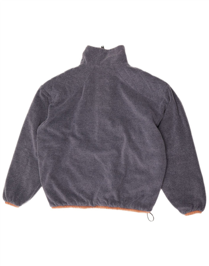 Vintage herre oversize fleece vendbar jakke lille brun polyamid