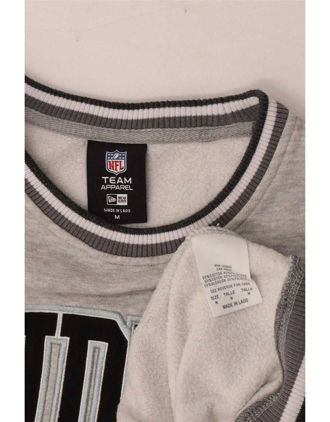 New Era Herre Raiders Grafisk Sweatshirt Jumper Medium Grå Stribet Bomuld