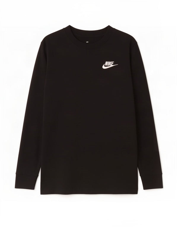 Nike Boys Top Long Sleeve 8-9 Years Small Black Cotton