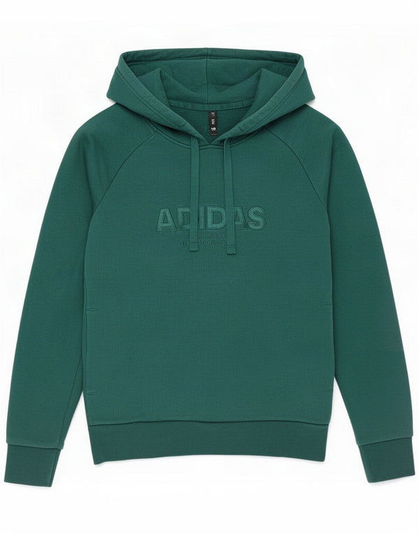 Adidas grafisk hættetrøje til kvinder UK 4/6 XS Grøn bomuld