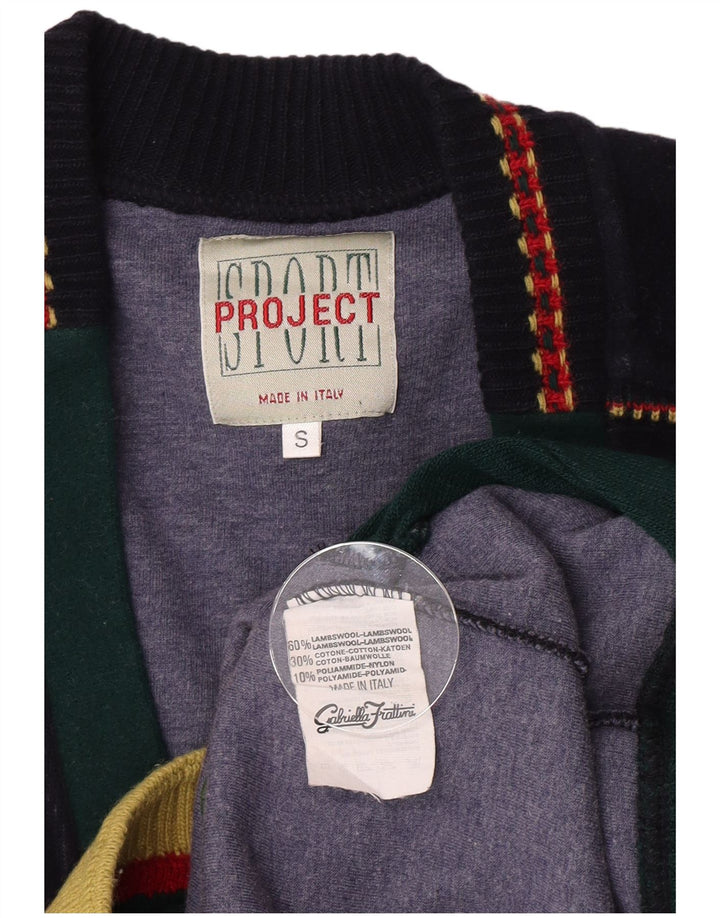 Gabriella Frattini Herre Cardigan Sweater Small Navy Blue Colourblock