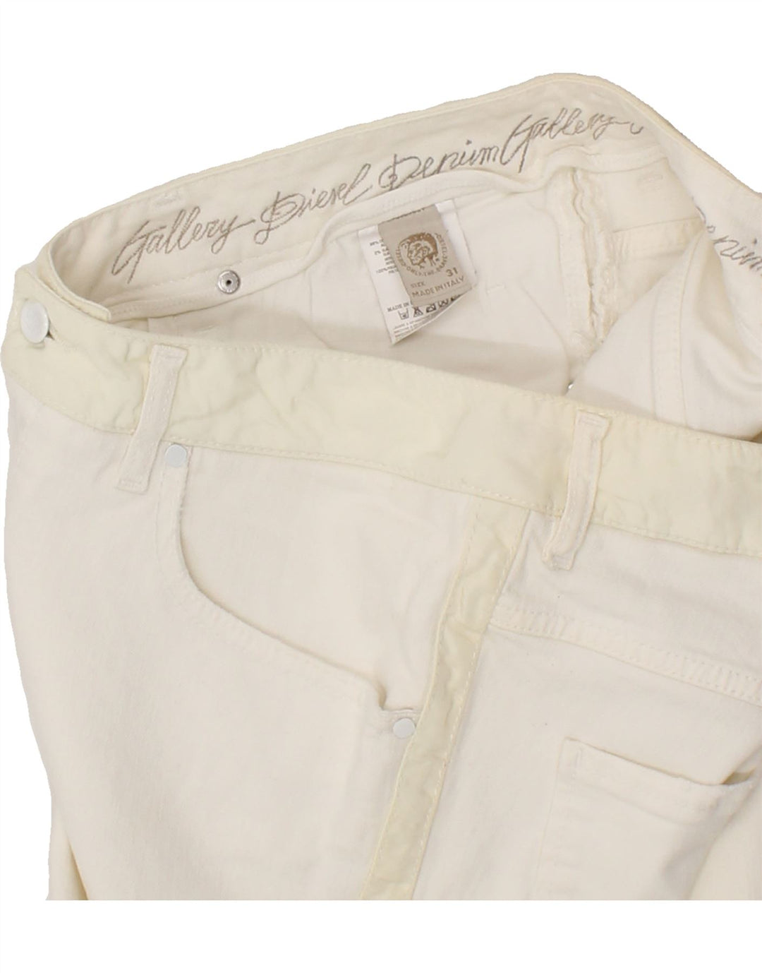 DIESEL Womens Slim Jeans W31 L30  White Cotton Vintage Diesel and Second-Hand Diesel from Messina Hembry 