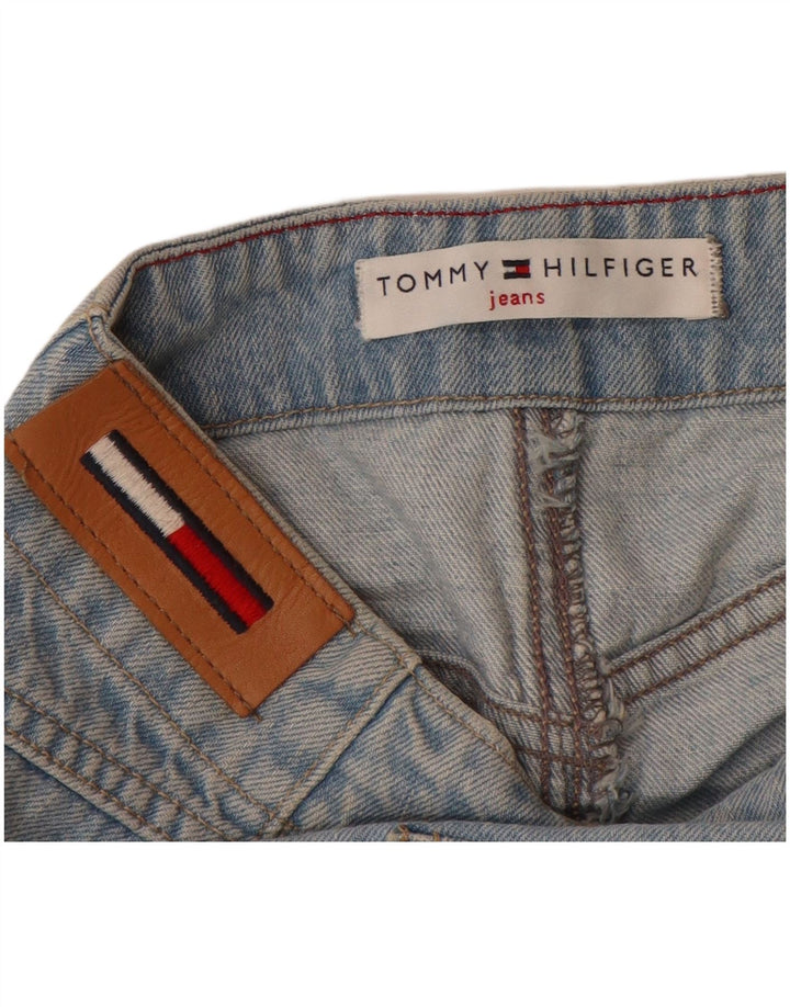 TOMMY HILFIGER højtaljede denimnederdel til kvinder US 10 Large W30 blå bomuld