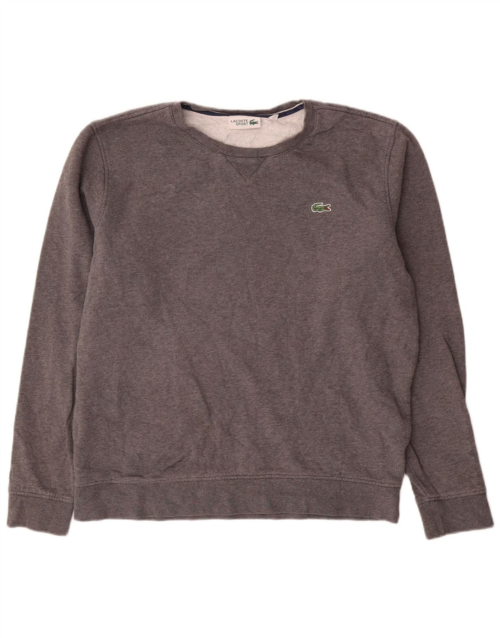 Lacoste Herre Sweatshirt Jumper Størrelse 5 Large Grå Bomuld
