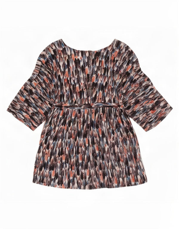 Zara Womens Abstract Pattern 3/4 Sleeve Tunic Top UK 14 Large Multicoloured