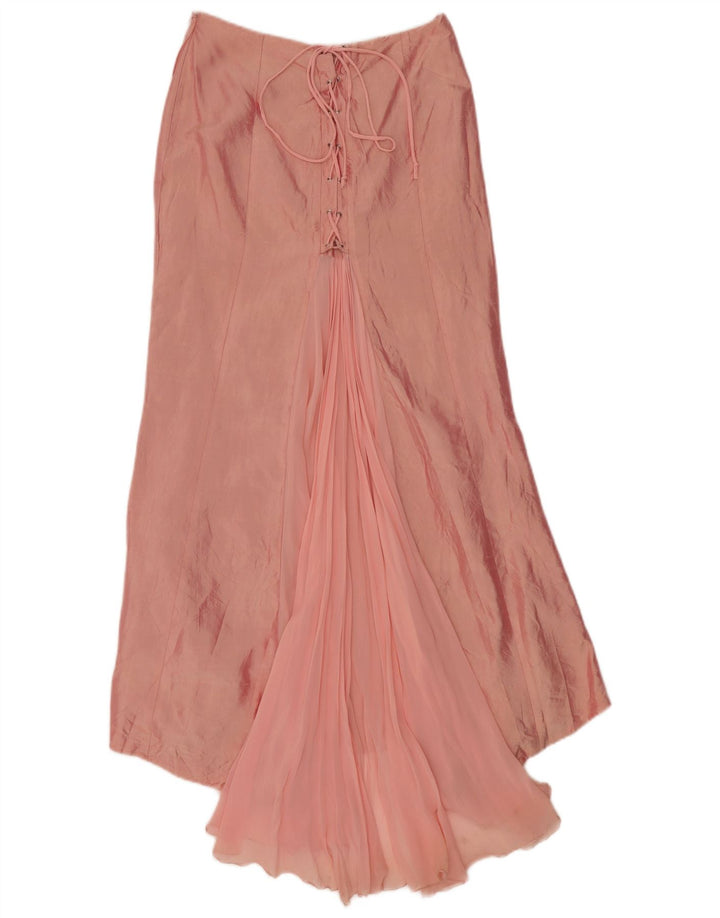 Luisa Spagnoli Dame Asymmetrisk Maxi Nederdel IT 42 Medium W28 Pink Silke