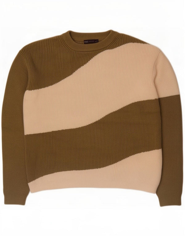 Marks & Spencer Womens Boat Neck Jumper Sweater UK 16 Large Khaki