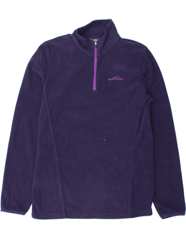 EDDIE BAUER Womens Zip Neck Fleece Jumper UK 10 Small Purple Polyester Vintage Eddie Bauer and Second-Hand Eddie Bauer from Messina Hembry 
