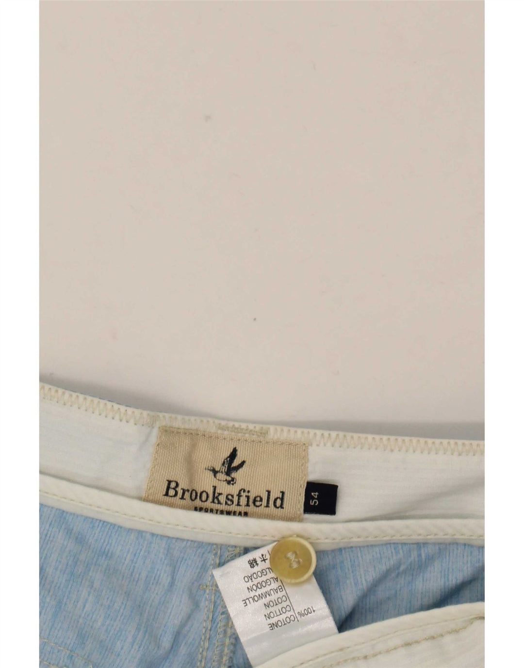 Brooksfield Herre Chino Shorts W36 Large Blue Bomuld