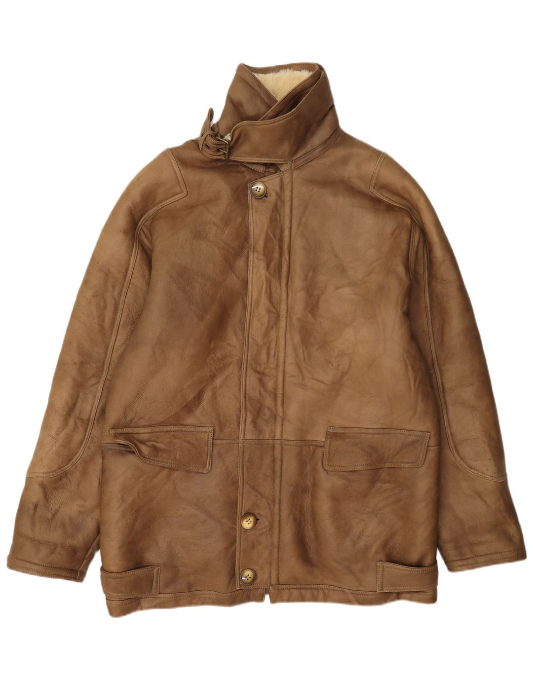 Vintage Herre Shearling Jacket IT 50 Large Beige